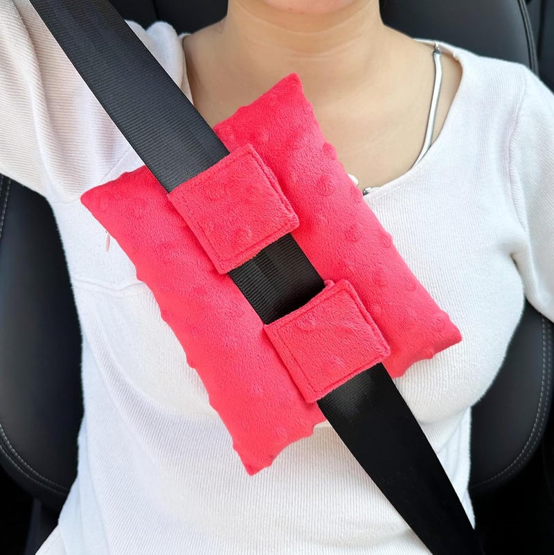 HapiPoppy Port Pillows Chemo Port Pillow for Seatbelt Pacemaker Chest Protector Chemo Patients Cancer Open-Heart Incision Recovery Post Surgery Support Cushion Gifts Women Minky Dot Red - Image 1